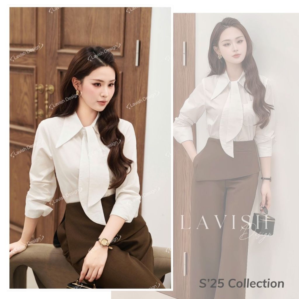 Set Áo Kiểu & Quần Ống Suông Thanh Lịch Chất Liệu Cao Cấp Thoải Mái Lavish Design - S1185