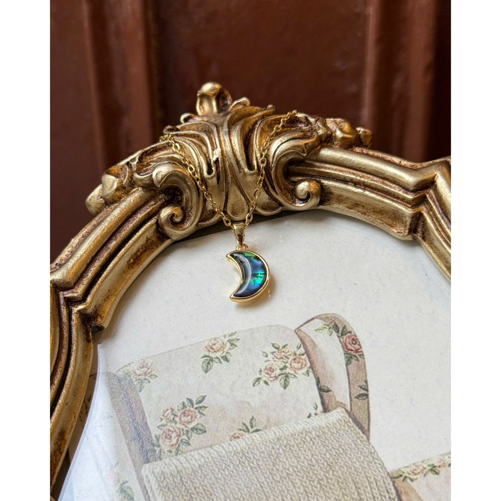 Dây Chuyền Mặt Trăng Khảm Xà Cừ Chất Liệu Thép 2ABNORMAL