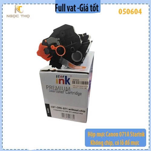 Hộp mực Canon 071A Starink – Không chip, có lỗ đổ mực – Hộp mực 071A - Dùng cho LBP122dw