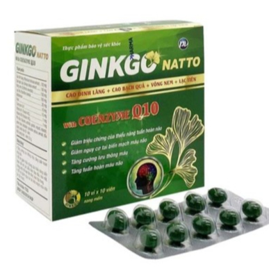 (100 viên) Bổ não GINKGO NATTO (With Coenzyme Q10) - Hỗ trợ tăng cường lưu thông máu, duy trì sức kh