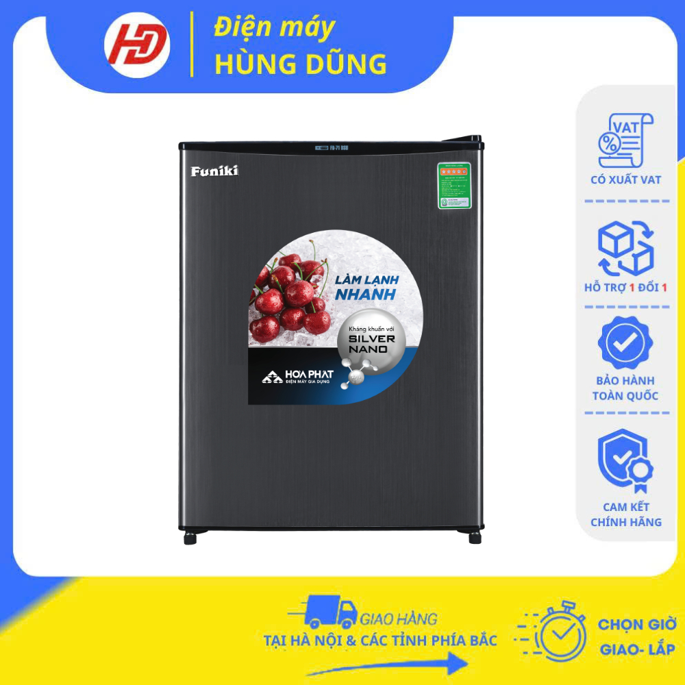 [ SHIP HOẢ TỐC 2H TẠI HÀ NỘI ] Tủ lạnh mini Funiki  70 lít FR-71DSU Đen, làm đá nhanh, tiết kiệm điệ