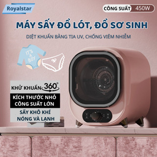  Máy sấy quần áo mini Royalstar Máy sấy đồ lót có tia UV khử khuẩn công suất 450W,chống viêm nhiễm phụ khoa cho mẹ và bé 
