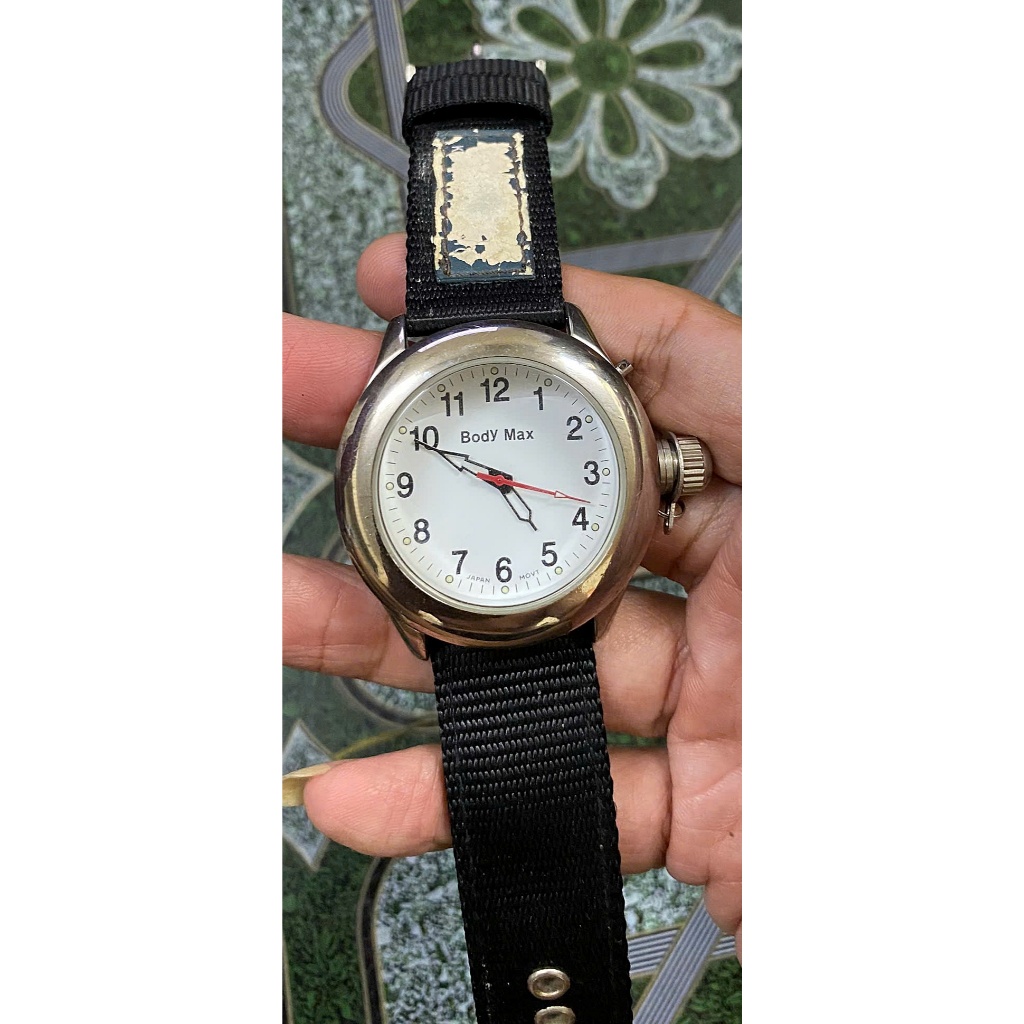 Đồng hồ Body Max máy Nhật 43mm – thiết kế Kansai Yamamoto – dây vải bền – chạy pin Japan Movt