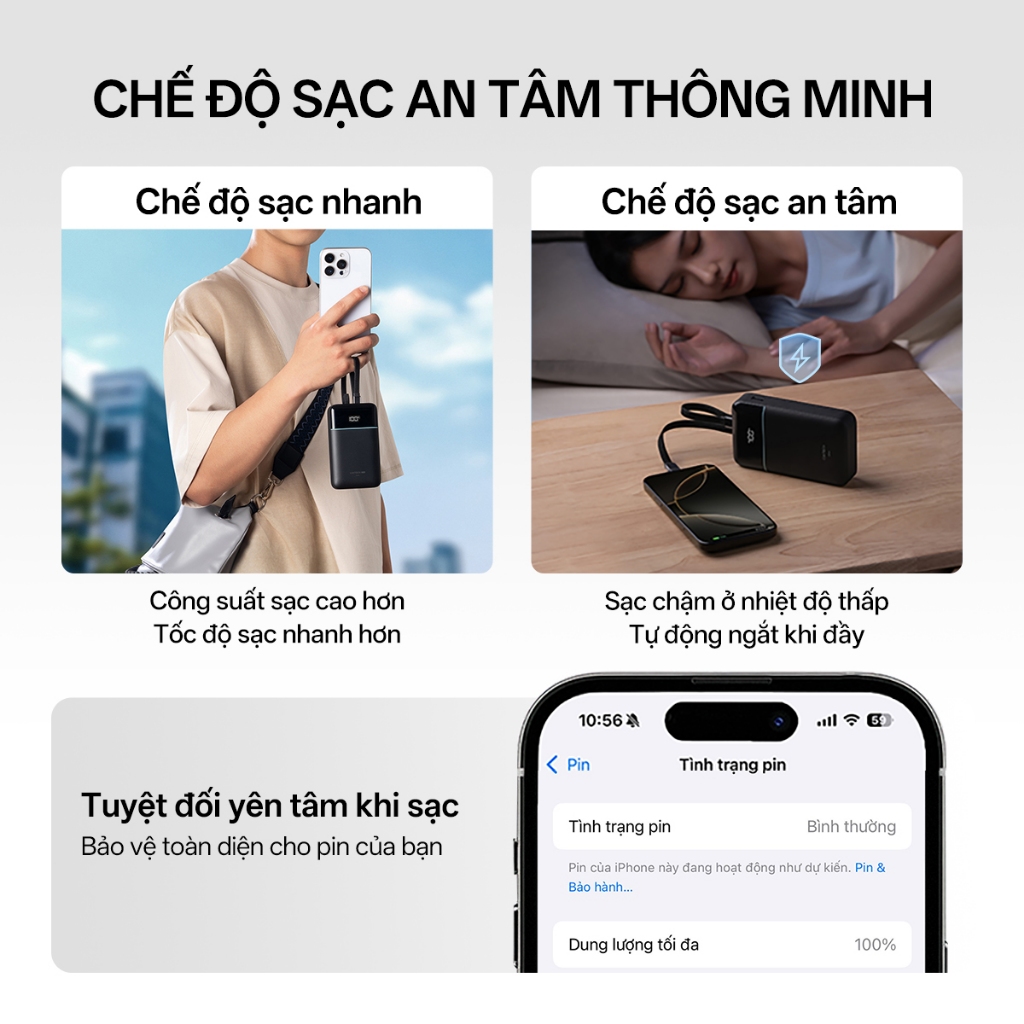 【Được chứng nhận CCC】CUKTECH Pin Dự Phòng 20000mAh Sạc Nhanh 40W – Tích Hợp Hai Dây, Hỗ Trợ iP 38W / Xiaomi 33W —— CP24 | BigBuy360 - bigbuy360.vn