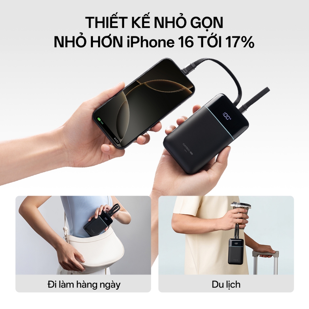 【Được chứng nhận CCC】CUKTECH Pin Dự Phòng 20000mAh Sạc Nhanh 40W – Tích Hợp Hai Dây, Hỗ Trợ iP 38W / Xiaomi 33W —— CP24 | BigBuy360 - bigbuy360.vn