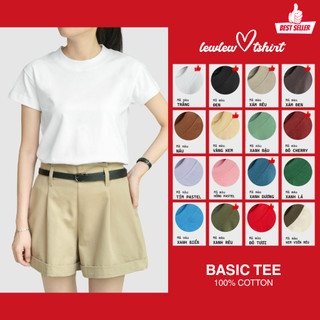  Áo thun nữ form baby tee vừa người lewlew Basic trơn nhiều màu 100% cotton thoáng mát 