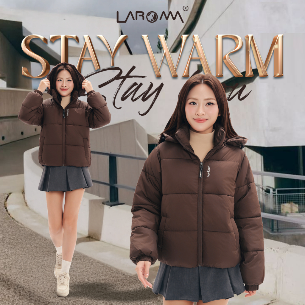 LAROMA Áo Phao Nữ Form Béo Rộng Puffer | Giữ Ấm - Siêu Nhẹ - Thể Thao