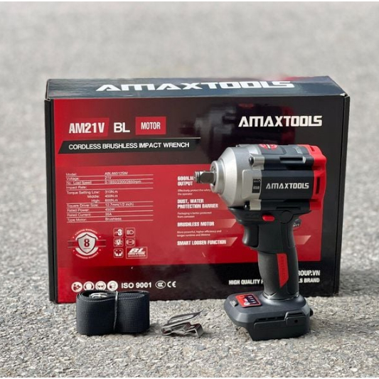 Máy siết bulong pin 650N.m Amaxtools ABL65012SM, bảo hành 8 tháng