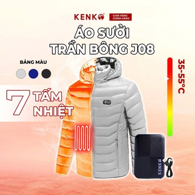Bộ áo sưởi ấm J08 và pin KENKO công nghệ Nhật chống nước chống tuyết