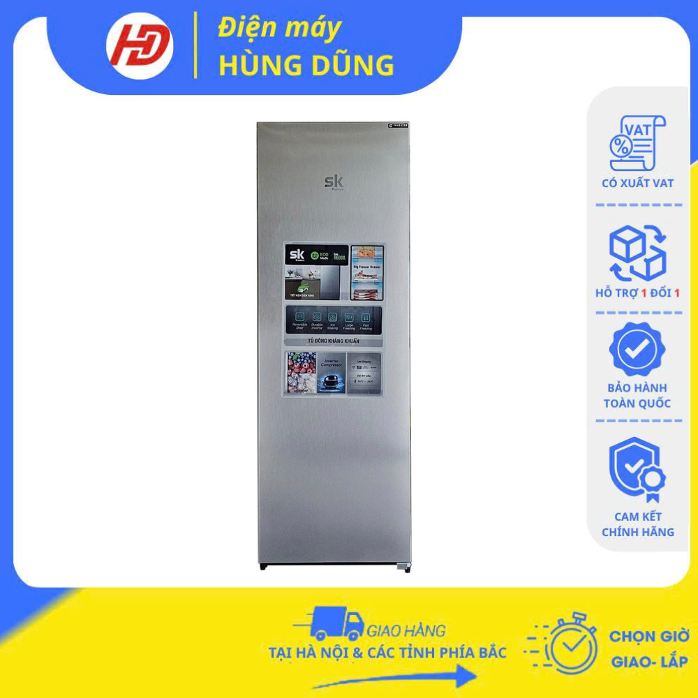 [ SHIP HOẢ TỐC 2H TẠI HÀ NỘI] Tủ đông đứng Sumikura  Inverter 7 ngăn 300 lít SKFU-300/HSN.I - Không đóng tuyết