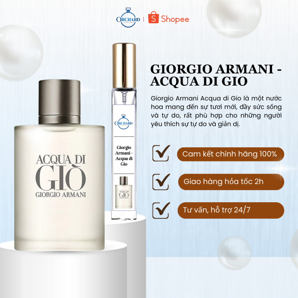 Nước hoa nam Ac.qua Di Giò trắng, Đen EDT 100ml