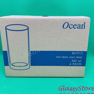 [HỘP 6 LY] Ly (cốc) thủy tinh Ocean Fine Drink – B01913 – 380ml (Hàng nhập khẩu Thái Lan chính hãng)