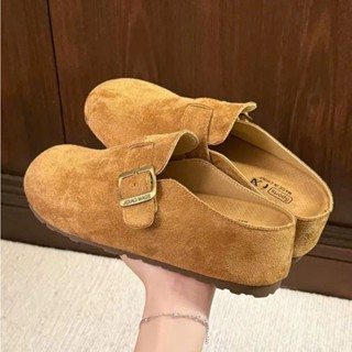  Giày sục nữ ulzzang đế cao S17-1 bản QCCC thoải mái phom xinh sang - Sục nữ da lộn trendy 
