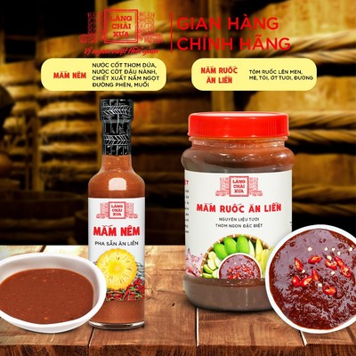 Combo MẮM RUỐC (260G) và MẮM NÊM PHA SẴN 300g cao cấp Làng Chài Xưa nguyên liệu tươi ngon đặc biệt