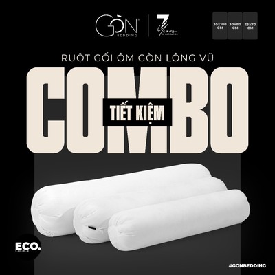 Ruột Gối Ôm Gòn Lông Vũ Gòn Bedding Tiêu Chuẩn Khách Sạn 5* 35x100 cm | 30x80 cm | 25x70 cm