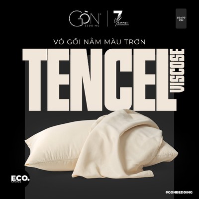 [Nhiều màu] 01 Vỏ Gối Nằm Gòn Bedding Lụa Tencel Viscose Cao Cấp Màu Trơn 50x70 cm