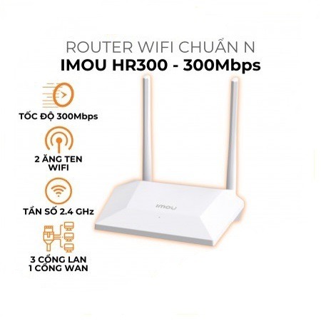 Bộ Phát Wi-Fi 300Mbps IMOU HR300 3 cổng LAN, 1 cổng WAN