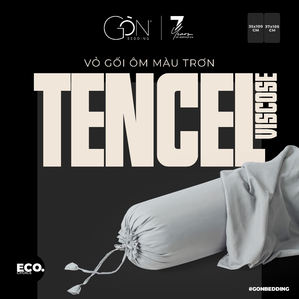 [Nhiều màu] Vỏ Gối Ôm Gòn Bedding Lụa Tencel Viscose Màu Trơn 37x105 cm