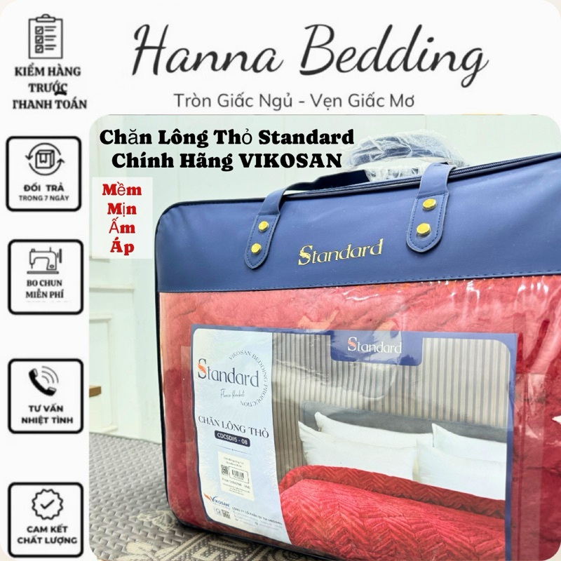 [TẶNG TÚI ĐỰNG] Chăn Lông Thỏ VIKOSAN Standard  200x230cm 5kg - Hàng Công Ty VIKOSAN CHÍNH HÃNG Mềm 