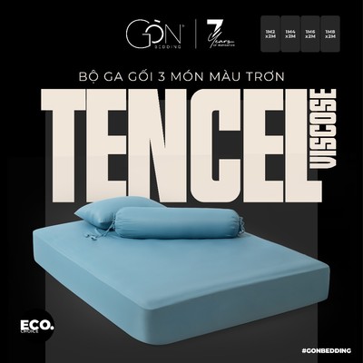 [Single] Bộ Ga Gối 3 Món Gòn Bedding Lụa Tencel Viscose Cao Cấp Màu Trơn 1mx2m | 1m2x2m | 1m4x2m | 1m6x2m | 1m8x2m