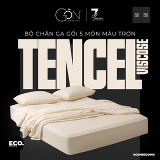  Bộ Chăn Ga Gối 5 Món Gòn Bedding Lụa Tencel Viscose Cao Cấp Màu Trơn 1m6x2m | 1m8x2m 
