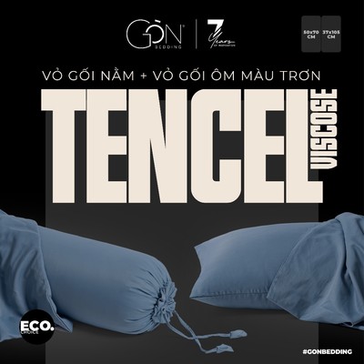 Combo Vỏ Gối Nằm Và Vỏ Gối Ôm Gòn Bedding Lụa Tencel Viscose Màu Trơn 50x70 cm & 37x105 cm