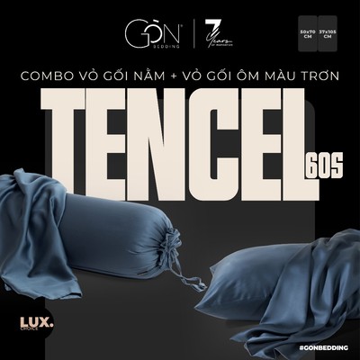 Combo Vỏ Gối Nằm Và Vỏ Gối Ôm Gòn Bedding Lụa Tencel 60s Cao Cấp 50x70 cm | 37x105 cm