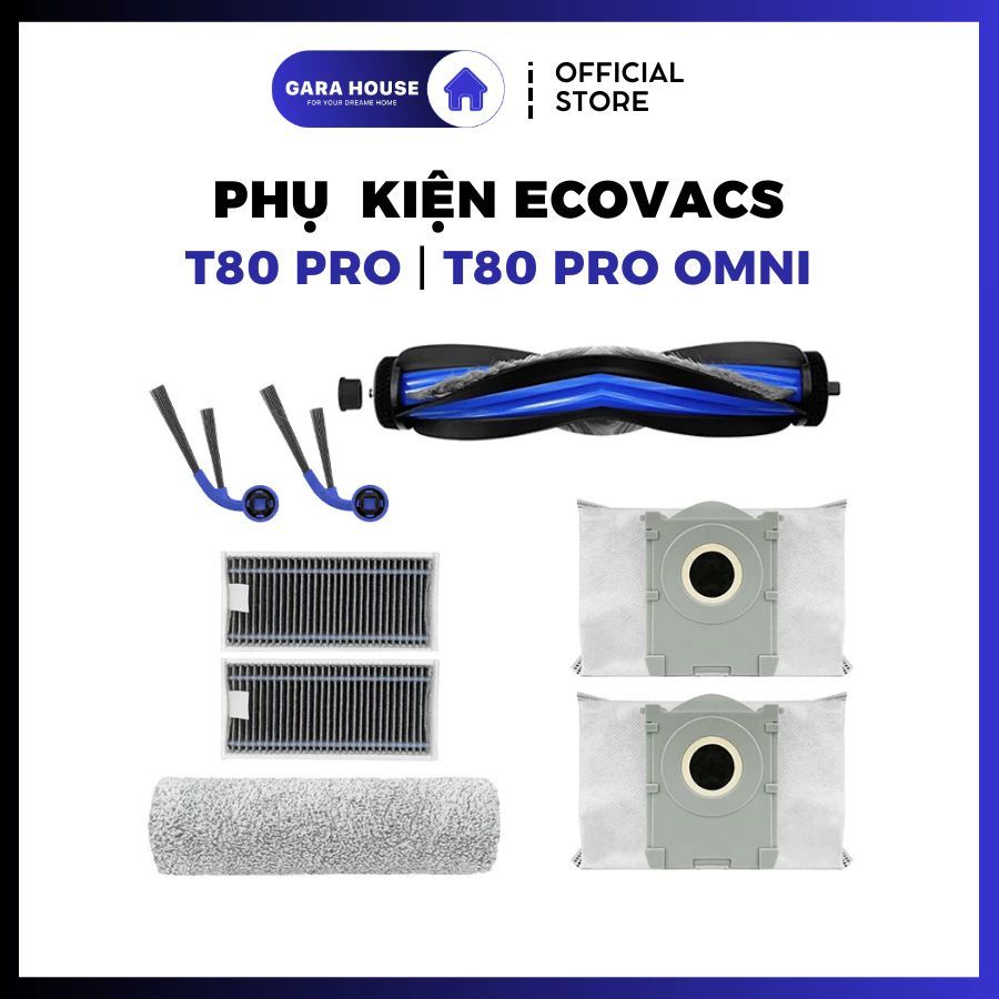 Phụ kiện Robot hút bụi Ecovacs T80 Series T80S T80 Omni T80 Pro Omni _ Phụ kiện thay thế