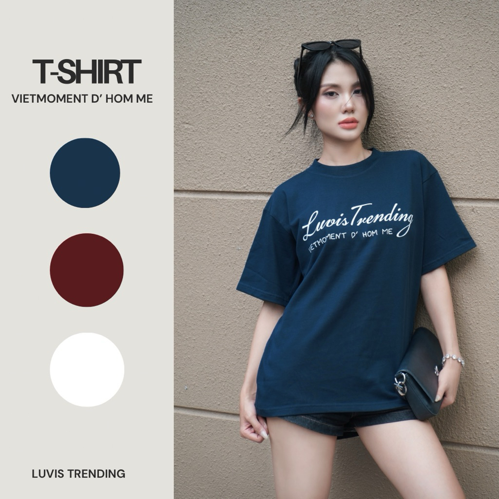 [VIETMOMENT] Áo Thun LUVIS in logo basic Form Oversize Suông 270GSM Unisex