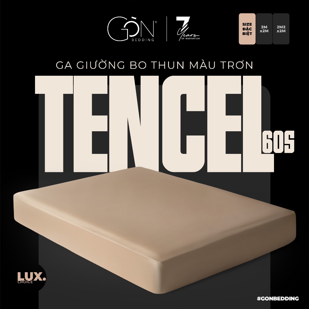 Ga Giường Bo Thun Gòn Bedding Lụa Tencel 60s Cao Cấp Kích thước 2mx2m | 2m2x2m