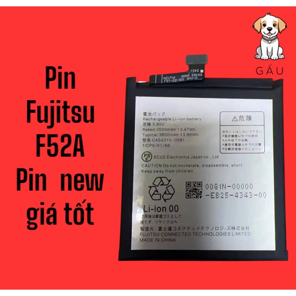 Pin điện thoai Fujitsu F52A / ARROWS NX9 New 100% chất lượng chính hãng