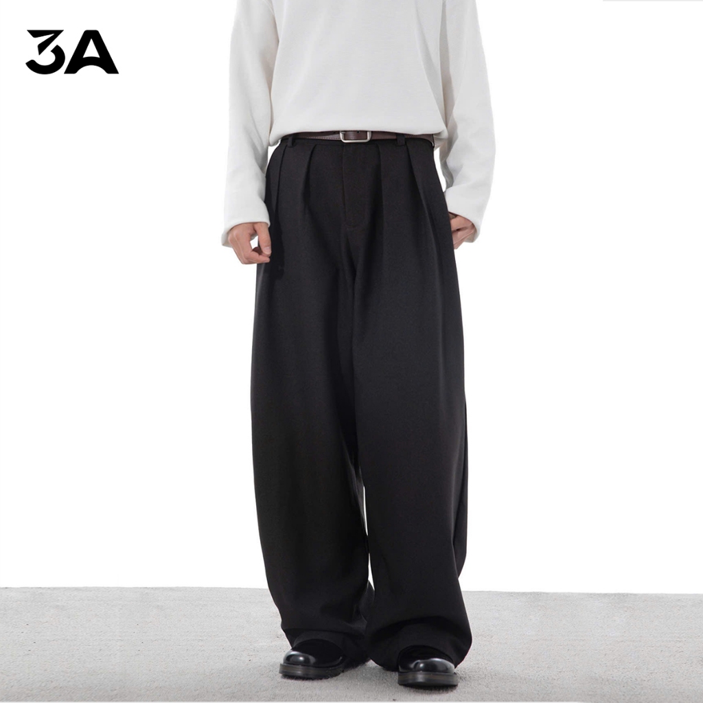 Quần âu suông ống rộng 3A Menstore, Chất liệu Gold nhật thoáng mát, dáng Hàn Quốc QA-V2