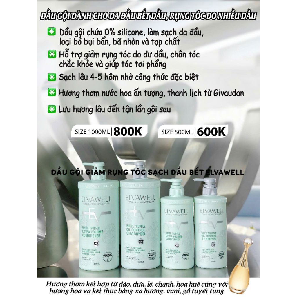 Dầu gội giảm rụng tóc dầu bết Elvawell loại 500ml