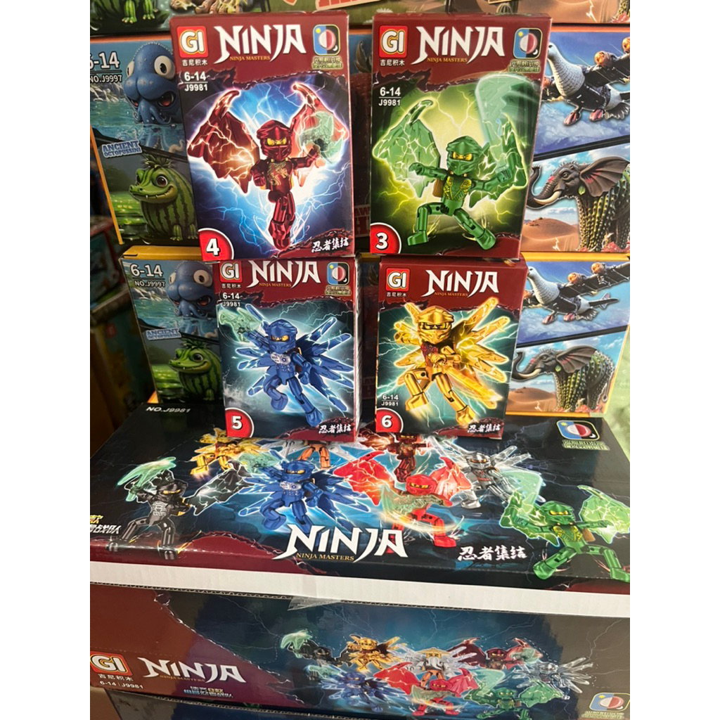Thùng 16 hộp mô hình lắp ghép NINJAGO, SIÊU NHÂN, ROBOT NEW