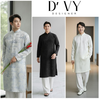  Áo Dài Cách Tân Nam NGUYỄN PHONG Vải Gấm Kéo Khóa Sau Có Đệm Cầu Vai   Áo Dài Nam - Tết 2026  