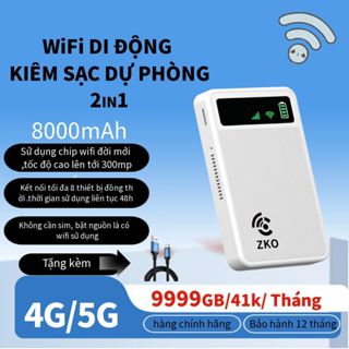1 Tháng / 9999GB Phát wifi kiêm sạc dự phòng 8000Mah kết nối 8-10 thiết bị ,Bộ phát di động tốc độ300Mbps Bảo Hành 1 Năm