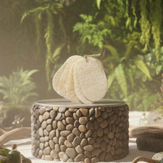 KB COMBO 5 MIẾNG RỬA BÁT OVAL Xơ Mướp , Size 9cm * 13cm