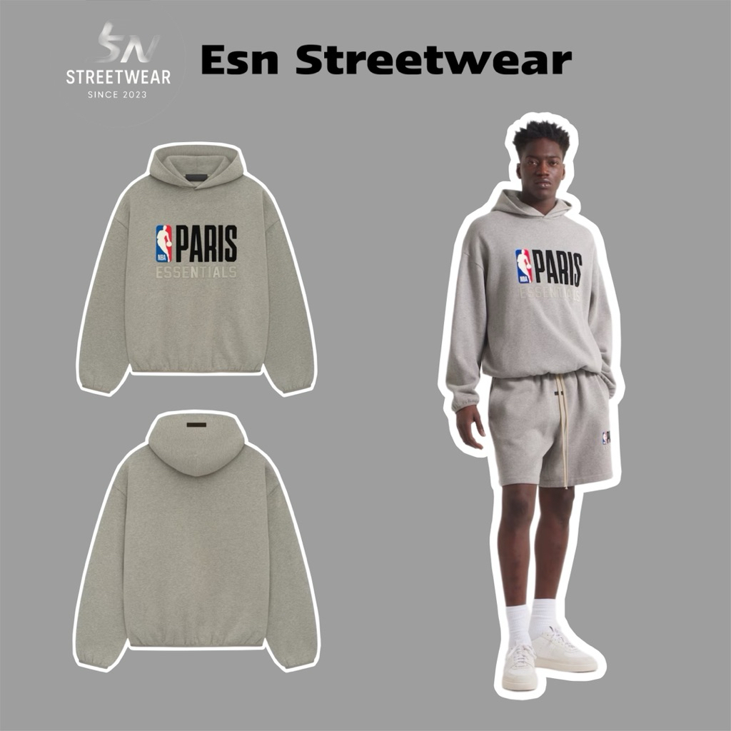 [CHÍNH HÃNG] Hoodie Essentials Fear Of God X NBA Paris Authentic, Hoodie nỉ Essentials chính hãng