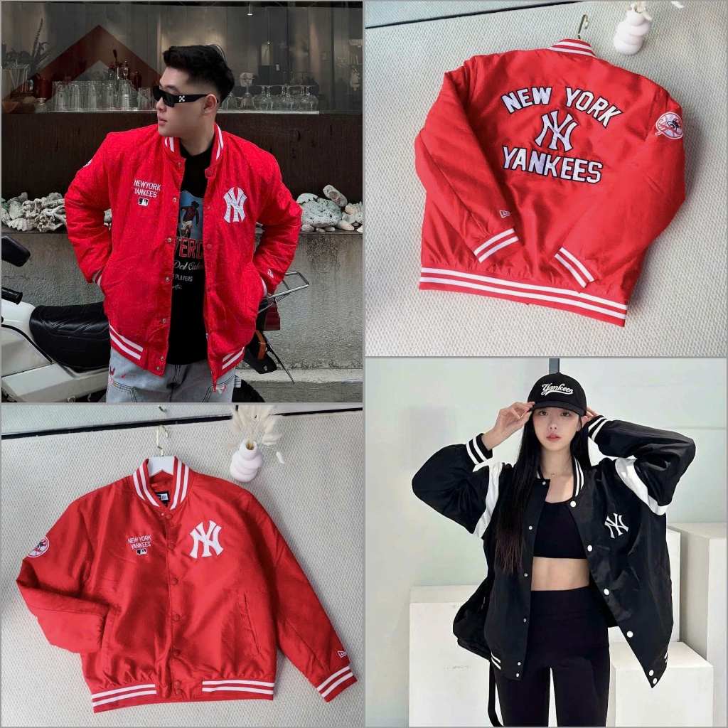[Chính Hãng] Áo khoác Bomber Jacket NY Yankees Màu Đỏ 14397946 * Áo Khoác New Era Chính Hãng Full Te