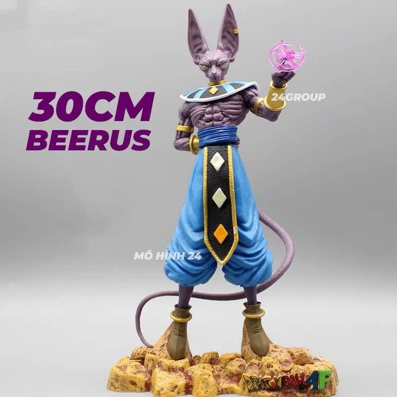 30CM Mô hình nhân vật cao cấp thần hủy diệt Beerus trong anime dragon ball super figure tượng mèo be