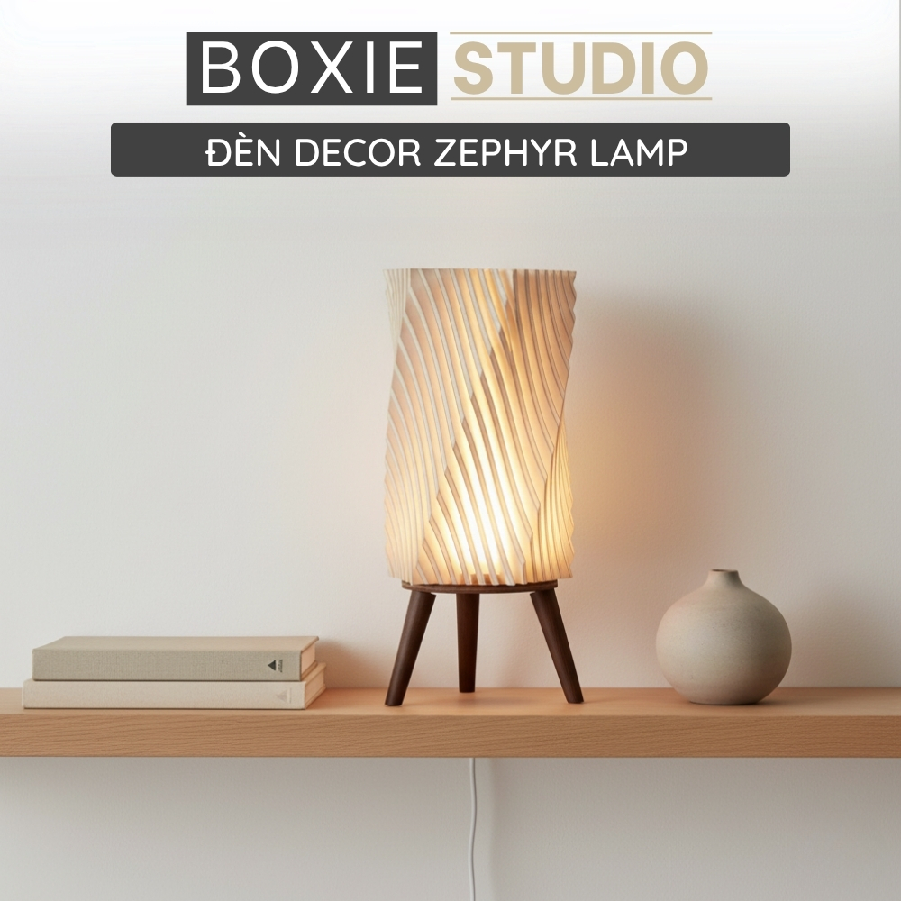 Đèn Ngủ Ấm Cúng Boxie Studio, Đèn Decor Zephyr Lamp, Đèn Có Thể Điều Chỉnh Ánh Sáng, Thiết Kế Độc Đá