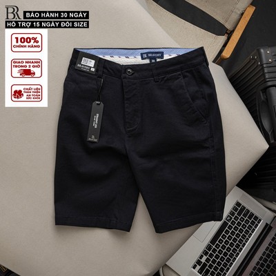 Quần short kaki nam Brado màu Đen mềm mịn dày dặn, form regular fit - Bravery