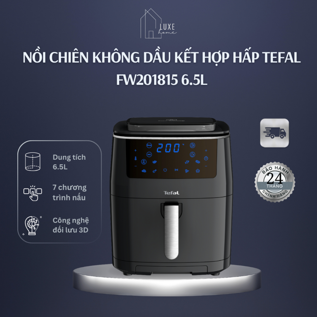 Nồi chiên không dầu kết hợp hấp Tefal 3 trong 1 Easy fry Steam & Grill FW201815 - Bảo Hành 24 Tháng