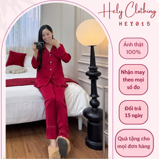  Bộ đồ ngủ nữ Hey015 Thời trang thiết kế Hely Clothing - Set Pijama quần áo ngủ mùa đông dài tay chất Lụa Hàn cao cấp 