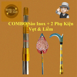 [COMBO] Sào Inox + 2 Phụ Kiện Vợt & Liềm Lớn. Thuận Tiện Trong Nhiều Công Việc Rất Đa Dụng.
