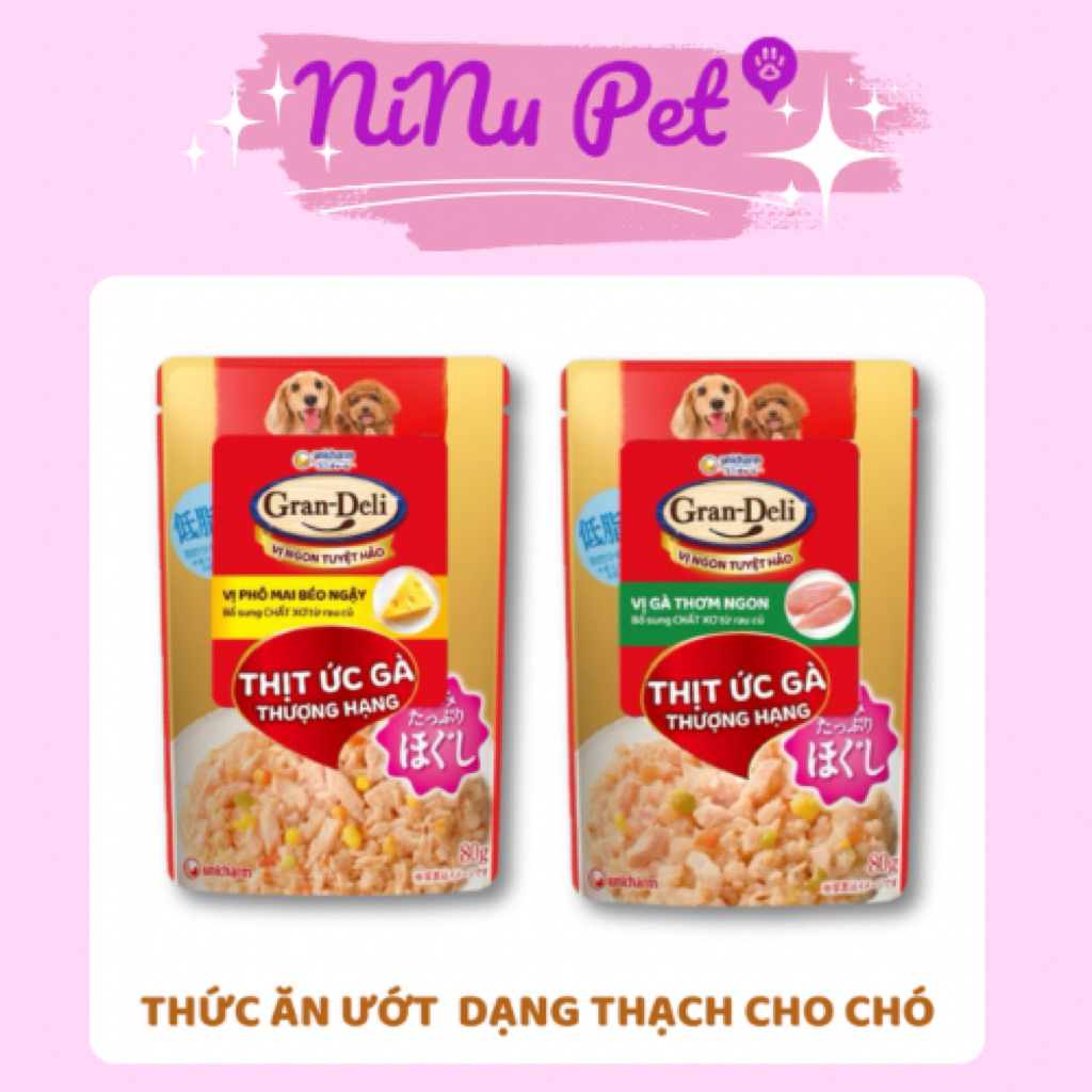 Pate Thức ăn ướt cho chó dạng thạch Gran Deli 80g/gói