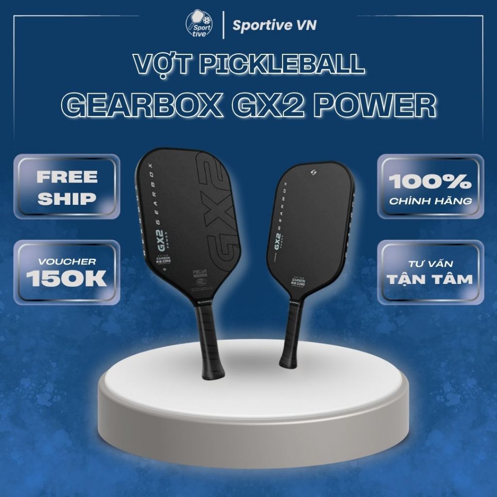 [CHÍNH HÃNG] Vợt Pickleball Gearbox GX2 Power – Dòng Power Cao Cấp, Đánh Mạnh – Ổn Định – Chuẩn Xác