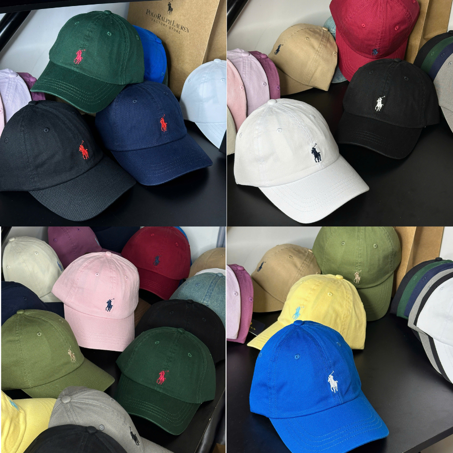 [Chính Hãng] Nón/Mũ lưỡi trai PoLo Ngựa logo thêu basic, form mềm, unisex, auth đầy đủ tem tag túi giấy