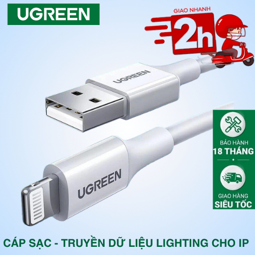 Cáp Sạc Lighting Cho Iphonn Ugreen Cao Câp Truyền Dữ Liệu cho IOS - Bh 18 Tháng