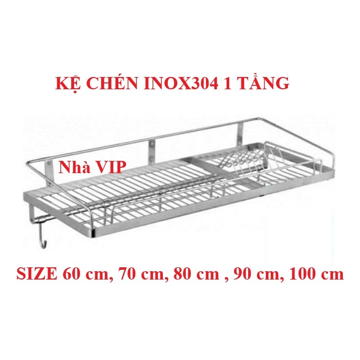 Kệ chén inox 1 tầng INOX 304 - Kệ chén treo tường - Kệ úp bát inox -Kệ úp chén inox 1 tầng